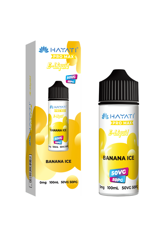 Hayati 50/50 E-Liquid - Banana Ice Vape Shop Derby