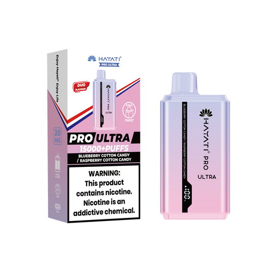Hayati Pro Ultra 15000 Puffs Disposable Vape-Blueberry / Raspberry Cotton Candy Vape Shop Derby