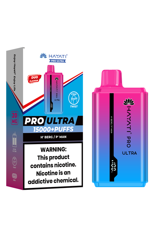 Hayati Pro Ultra 15000 Puffs Disposable Vape - H'Berg / P'Man Vape Shop Derby