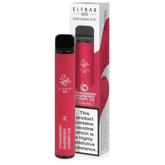 ELFBAR 600 Disposable Vape - Strawberry Raspberry Cherry Ice Vape Shop Derby